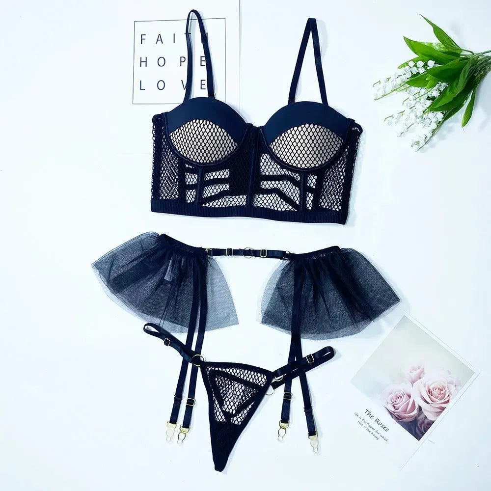 3-częściowy komplet bielizny bralette z falbanką