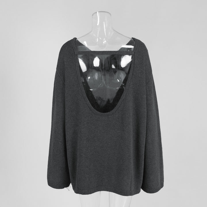 Sweter damski z odkrytymi plecami