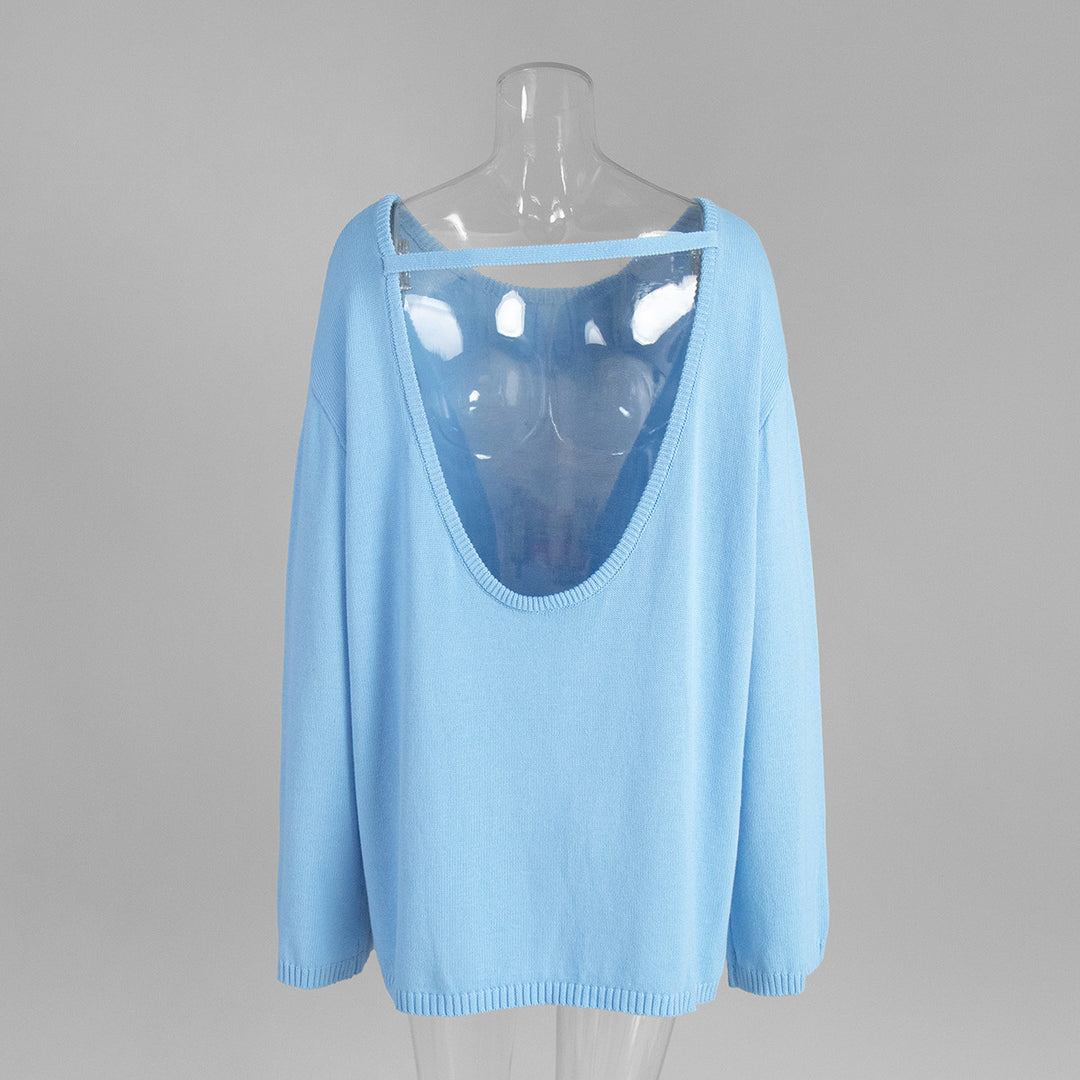 Sweter damski z odkrytymi plecami