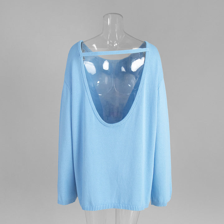 Sweter damski z odkrytymi plecami
