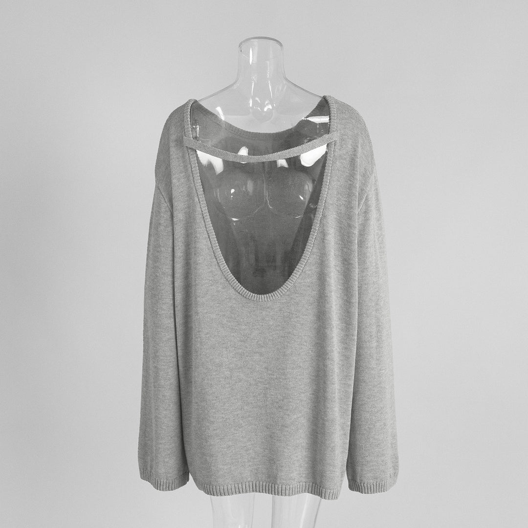 Sweter damski z odkrytymi plecami
