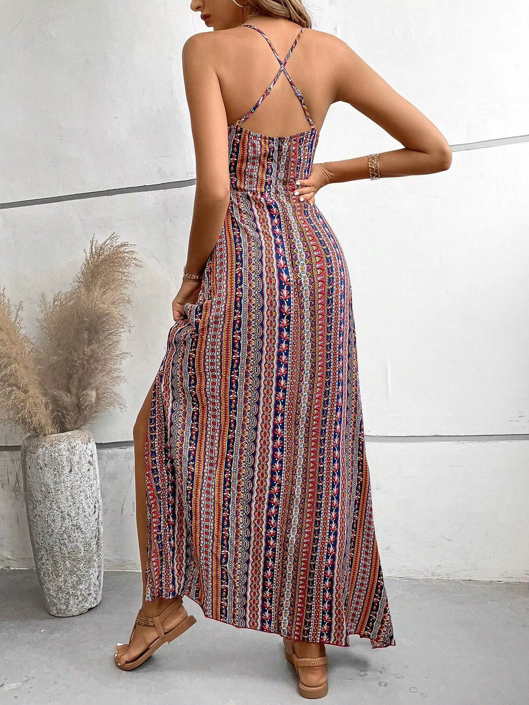 Luźna długa sukienka w stylu boho