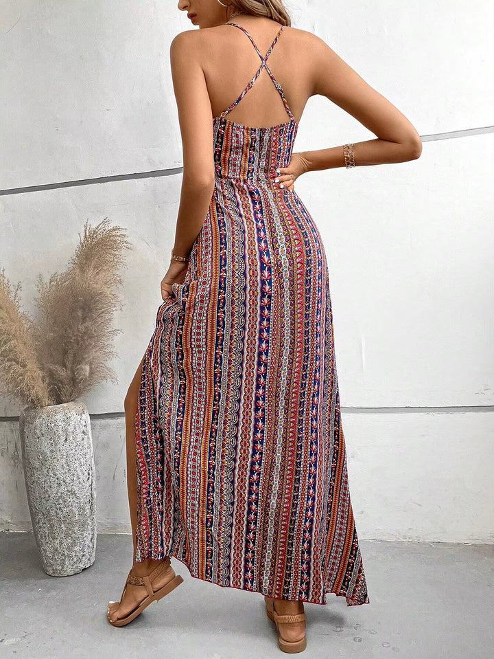 Luźna długa sukienka w stylu boho