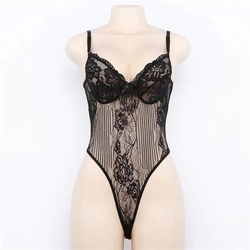 Body koronkowe transparentne