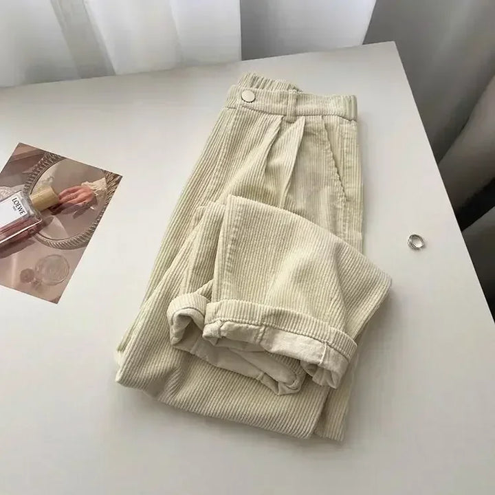 Damskie sztruksowe spodnie typu baggy