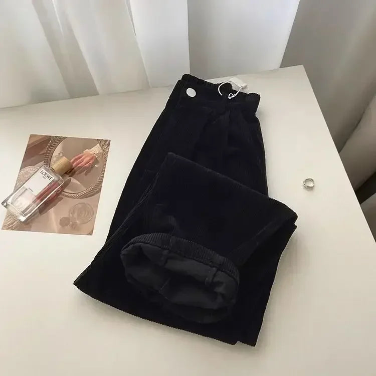 Damskie sztruksowe spodnie typu baggy