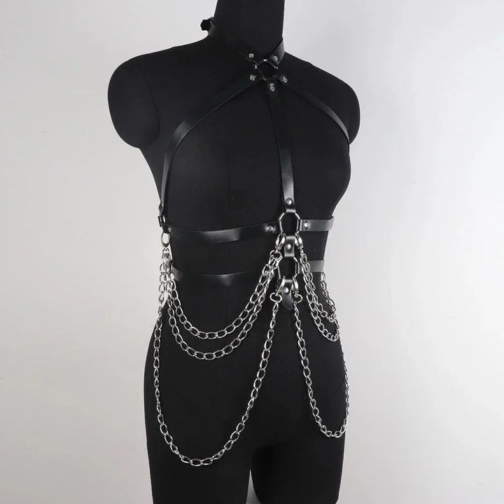 Długi harness z łańcuchami