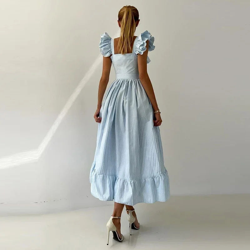 Elegancka koszulowa sukienka maxi