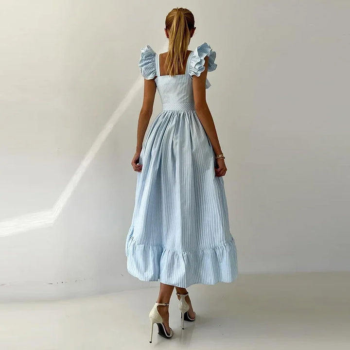 Elegancka koszulowa sukienka maxi
