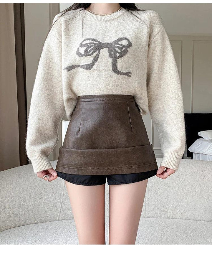 Klasyczna skórzana spódnica mini