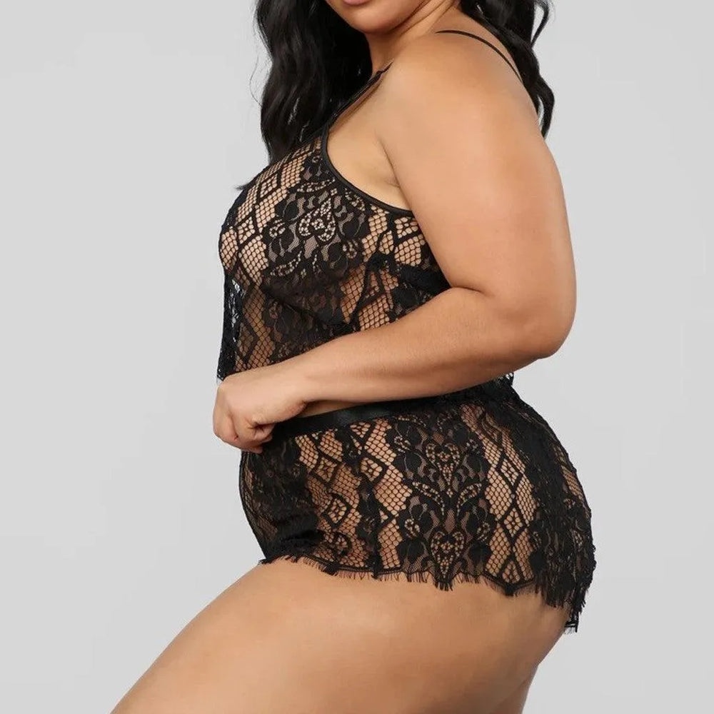 Koronkowy komplet bielizny plus size