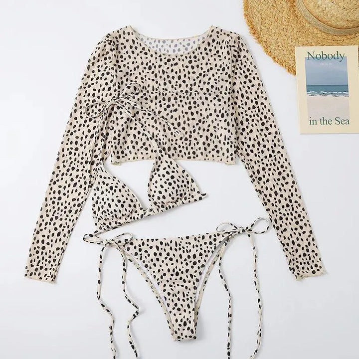 Kostium bikini z siateczkowym topem