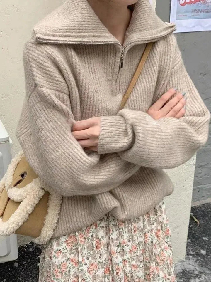 Luźny sweter z długim rękawem