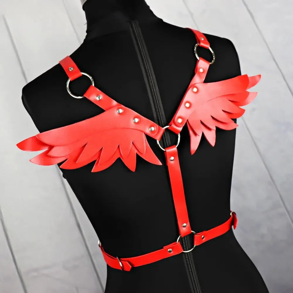 Skórzane skrzydła harness