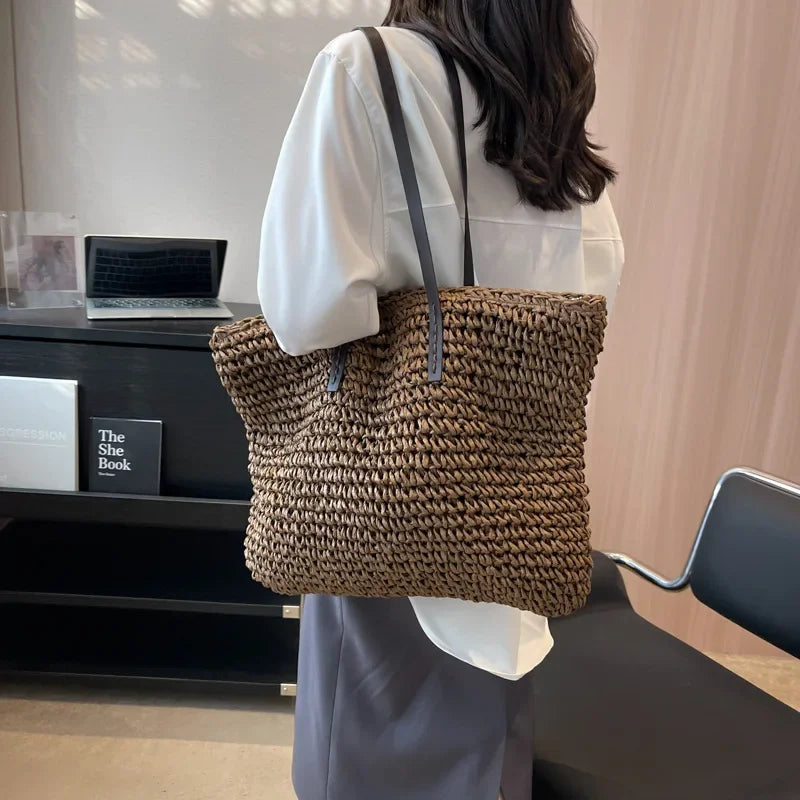 Słomiana torba shopper