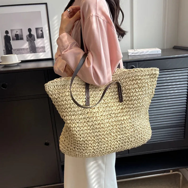 Słomiana torba shopper