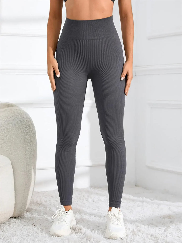 Sportowe legginsy damskie z wysokim stanem