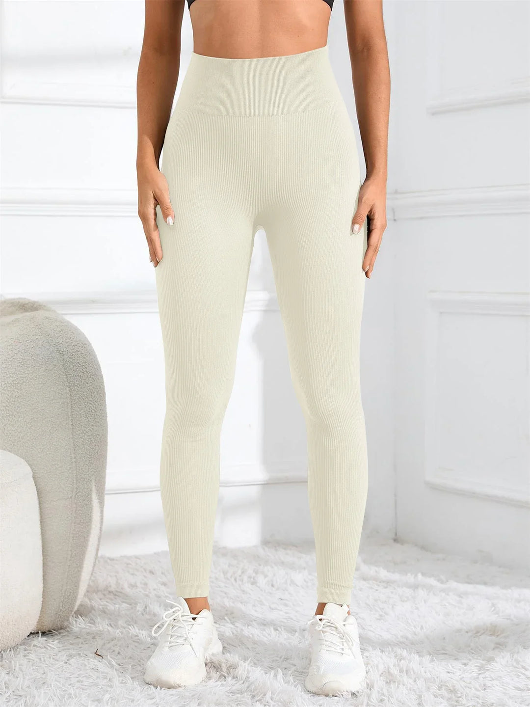 Sportowe legginsy damskie z wysokim stanem