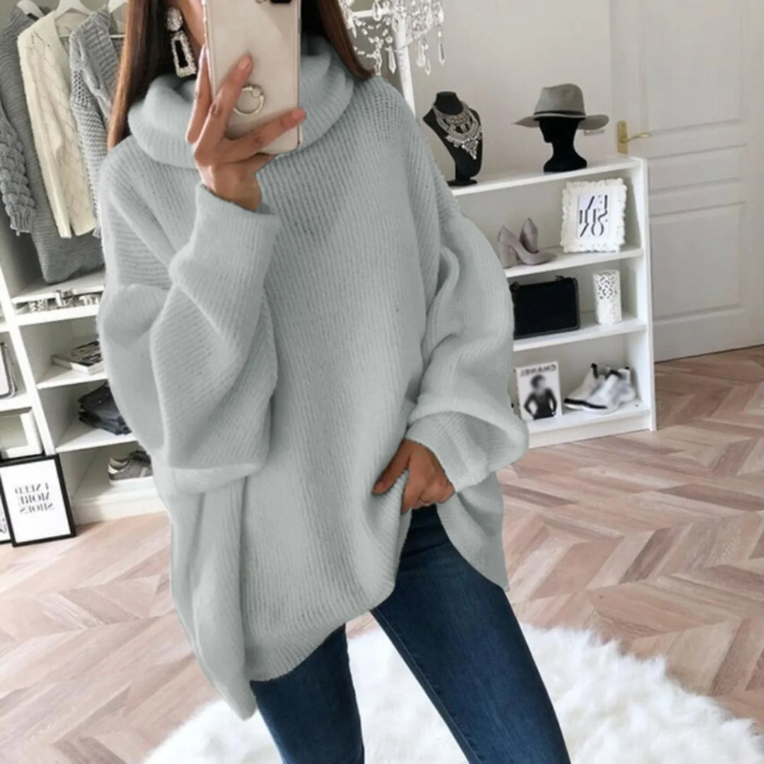 Sweter damski oversize z golfem
