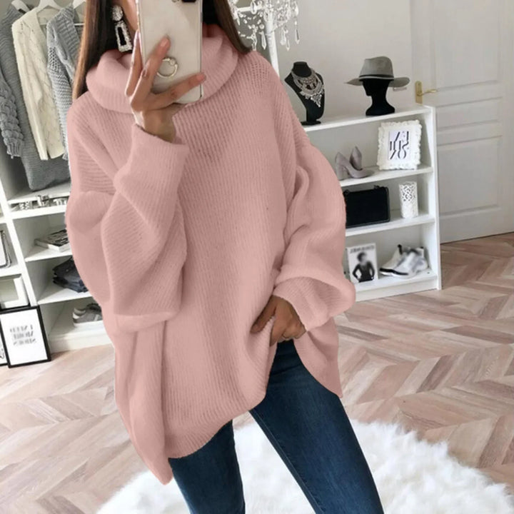 Sweter damski oversize z golfem