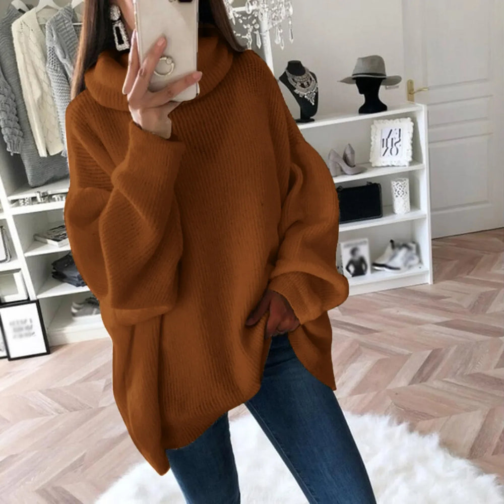 Sweter damski oversize z golfem
