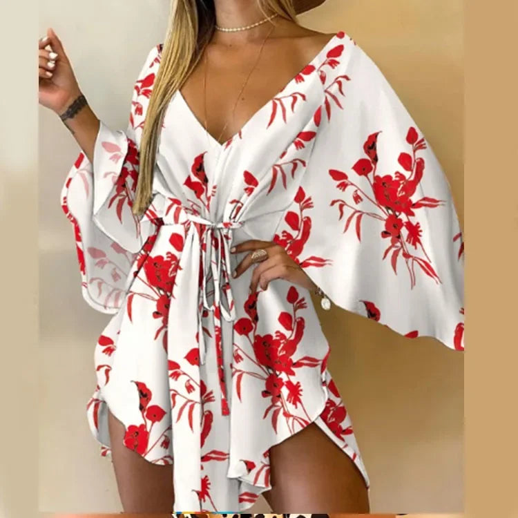 Zwiewna wzorzysta sukienka